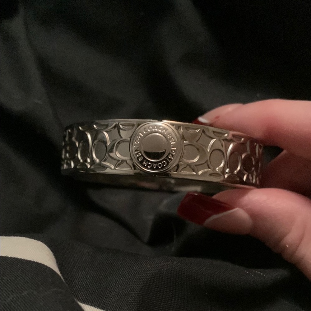 SALE ❤️ Coach Signature Silver Bangle